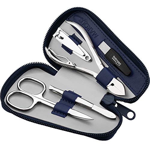Marqus Set Manicure Professionale - 5 Pezzi Manicure E Pedicure, Forbicine Unghie, Manicure E Pedicure Set, Custodia In Vera Pelle, Kit Manicure Da Vi