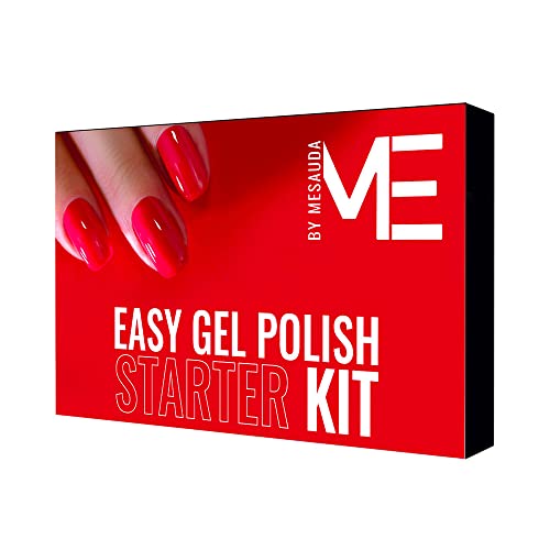 Me By Mesauda Easy Gel Polish Starter Kit - Kit Per L’Applicazione Dello Smalto Semipermanente - Red Edition - Tecnologia Easy On – Easy Off - Vegan E
