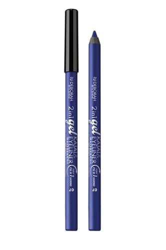 Deborah Milano - Matita Occhi 2 In 1 Kajal E Eyeliner Waterproof, 07 Blue, A Lunga Durata, Waterproof, Tratto Ultra-Pigmentato E Cremoso, Dona Uno Sgu