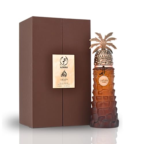 Lattafa Perfumes Ajwaa Eau De Parfum Per Uomo E Donna, 100 Ml, Bergamotto, Elemi, Datteri E Limone