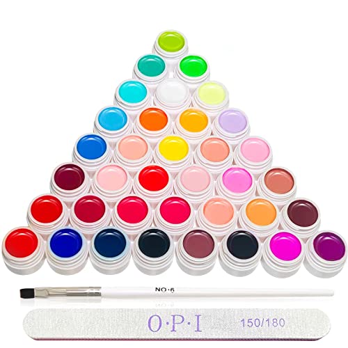 36 Colori Uv Set Di Smalto Gel Unghie, Gel Colorati Per Unghie Professionale Con 1 Pennello Per Fototerapia, Colori Unghie Gel, Gel Per Unghie Per Ung