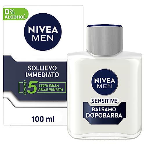 Nivea Men Sensitive Balsamo Dopobarba Extra Delicato In Confezione Da 100 Ml, Dopobarba Uomo Con Estratto Di Camomilla E Vitamina E, Balsamo Barba Pel