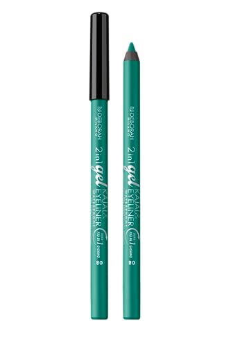 Deborah Milano - Matita Occhi 2 In 1 Kajal E Eyeliner Waterproof, 08 Light Green, A Lunga Durata, Waterproof, Tratto Ultra-Pigmentato E Cremoso, Dona