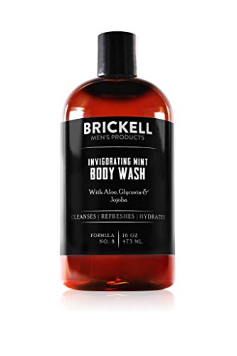 Brickell Men'S Detergente Corpo Alla Menta Rinvigorente Per Uomo, Gel Doccia Naturale E Biologico Per La Pulizia Profonda Con Aloe, Glicerina E Jojoba