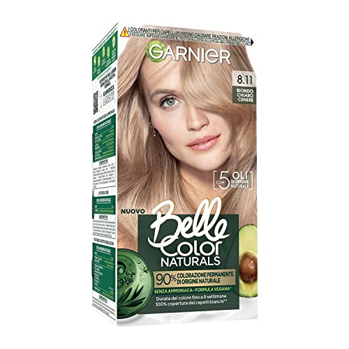 Garnier Colorazione Permanente Belle Color Naturals, Per Un Colore Luminoso Fino A 8 Settimane, Senza Ammoniaca Al 90% Di Origine Naturale, Biondo Chi