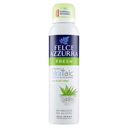 Felce Azzurra - Deodorante Spray Fresh Con Aloe Vera, Formula Idratalc, Efficacia 48 Ore, Non Macchia - 150 Ml