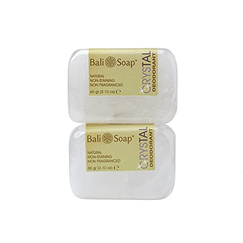 Bali Soap - Deodorante Crystal Stone Mineral, Deodorante Inodore Senza Profumo, Previene La Sudorazione E I Cattivi Odori, Confezione Da 2 (120 G)