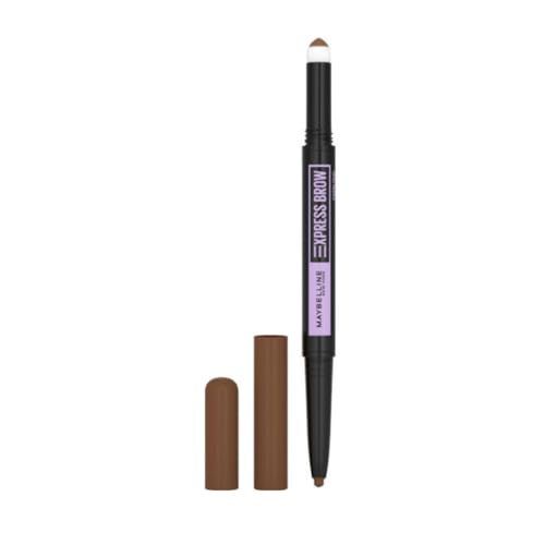 Maybelline New York Matita-Ombretto Express Brow 2-In-1, Per Sopracciglia Piene E Naturali, Med Brown (02)