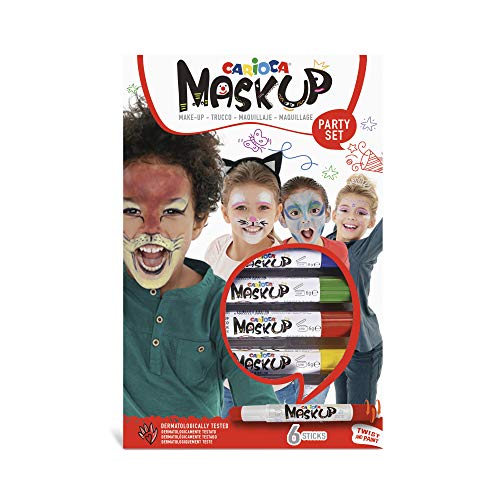 Carioca Mask Up Party, Truccabimbi Kit Per Bambini E Bambine, Trucchi Per La Pelle In Stick Ideali Per Natale, Halloween, Carnevale E Feste - 6 Colori