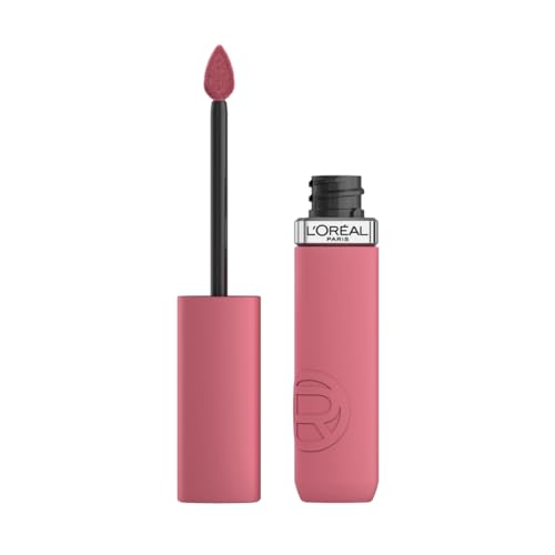 L'Oréal Paris Rossetto Liquido, Colore Intenso, Formula Matte A Lunga Durata, Con Acido Ialuronico, Resistente Alle Sbavature, No Transfer, Tonalità: