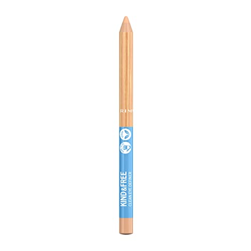 Rimmel London Kind & Free Clean Matita Occhi, Texture Cremosa, Colore Ricco, Formula Vegana - 005 - Creamy White, 1.1G