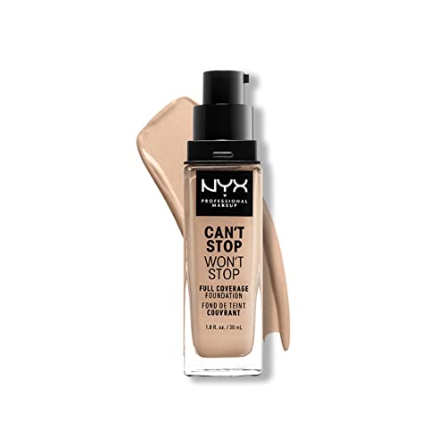 Nyx Professional Makeup Fondotinta, Can'T Stop Won'T Stop Full Coverage Foundation, Lunga Tenuta, Waterproof, Finish Matte, Tonalità: Light Ivory