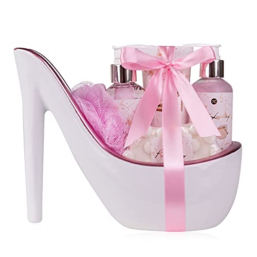 Accentra Velvet Luxury - Set Da Bagno In Ceramica Bianca, 6 Pezzi, Set Di Bellezza Per Un'Esperienza Rilassante