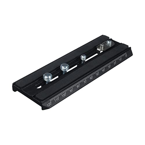 Manfrotto 501Plong Piastra Per Testa Serie 501, Con Attacco Rapido, 1/4"-3/8", 14 Cm, In Alluminio, Nero
