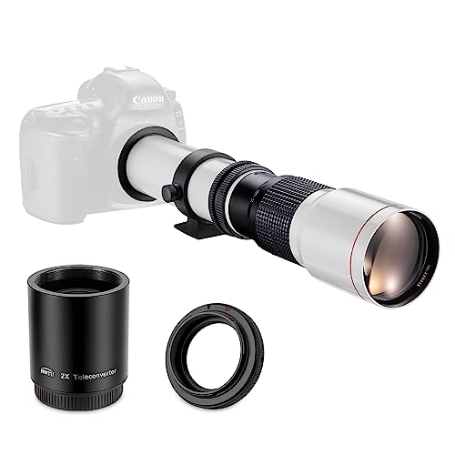 Jintu 500Mm -1000Mm F/8 Manuale Teleobiettivo Compatibile 4000D 3000D 2000D 1200D 1100D 1000D 1300D 1200D 1100D 100D 250D 9000D 800D 750D 700D 1300D 1