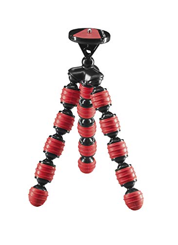 Cullmann Alpha 350 Mobile Flessibile Mini Treppiede Con Supporto Per Smartphone, Rosso, Carico Massimo 1 Kg, 204G Leggero