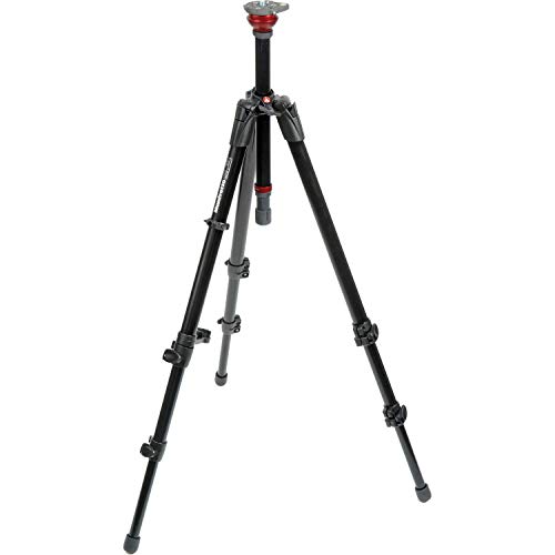 Manfrotto 755Xb Treppiede Serie Mdeve Con Base Livellante Da 50 Mm Per Video, 3 Sezioni A Tubo Singolo, In Alluminio, Nero