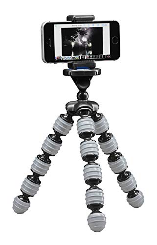 Cullmann Alpha 380 Mobile Flessibile Mini Treppiede Con Supporto Per Smartphone, Grigio, Carico Massimo 1,5 Kg, 267G Leggero