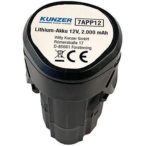 Kunzer 7App12 - Batteria Al Litio 12 V - 2000 Mah Per Kunzer 7Afs02, 7Akn38, 7Abs38 E 7Ams01