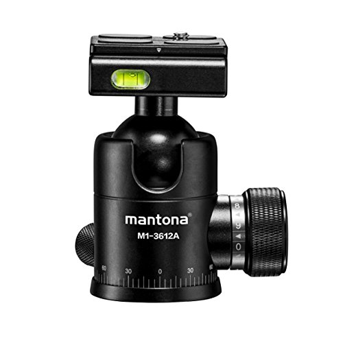 Mantona Onyx 8 (M1–3008A) Testa A Sfera Con Piastra A Sgancio Rapido 50 Mm Compatibile Con Arca-Swiss, Strumento Professionale Per Fotocamere Dslr, Mi