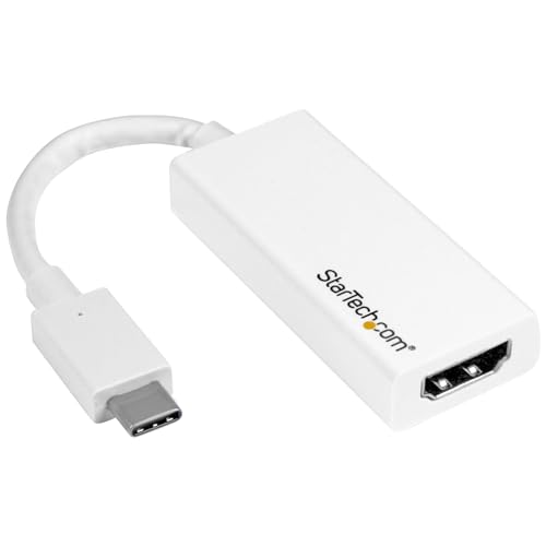 Startech.Com Adattatore Usb-C A Hdmi – Compatibile Con Thunderbolt 3 – Bianco – 4K 60Hz