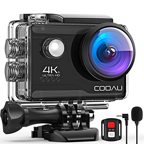 Cooau Action Cam Hd 4K 20Mp Wifi Con Microfono Esterno Fotocamera Sott'Acqua 40M Con Telecomando Videocamera Impermeabile 170° Grandangolare Time Laps