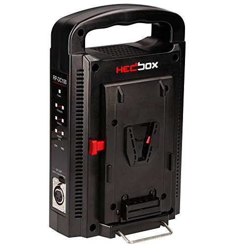 Hedbox Rp-Dc100V - Caricabatteria Simultaneo Digitale A 2 Canali Professionale Con Montaggio A V/Power Bank Station