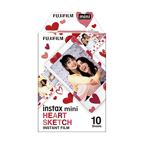 Instax Mini Film 10 Shot Pack, Bordo Cuori