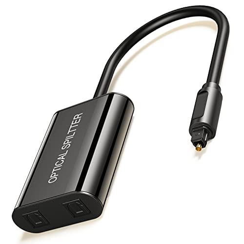 Andtobo 【Aggiornata】 Splitter Fibra Ottico Audio Digitale Toslink 2 In 1 Out Adattatore Cavo【Rafforzamento Del Segnale】