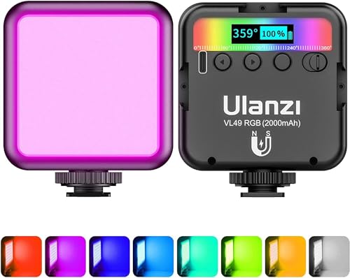 Luce Video Rgb Led, Ulanzi Vl49 Faretto Led Dimmerabile 2500K-9500K Temperatura Di Colore Con Batteria Integrata, Luci Video Illuminazione Pannello Co