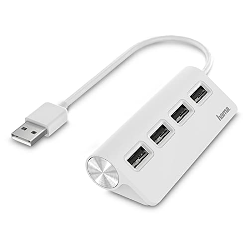 Hama Hub Usb, 4 Porte, Usb 2.0, 480 Mbit/S, Bianco
