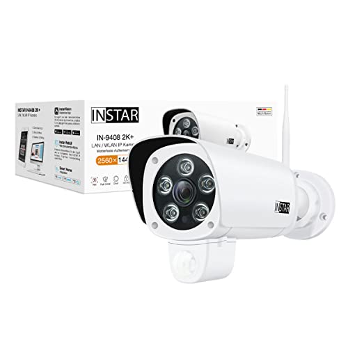 Instar In-9408 - Telecamera Di Sorveglianza Lan/Wlan Con Intelligenza Artificiale - Telecamera Esterna Resistente Alle Intemperie - 2,4 Ghz E 5 Ghz Wi