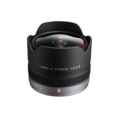 Panasonic H-F008E Obiettivo Lumix G Vario, 8 Mm, Nero