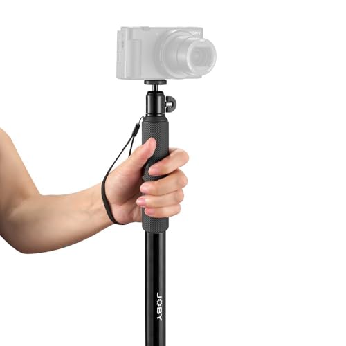 Joby Compact Monopiede 2-In-1, Fotocamera/Action Cam Con Testa A Sfera, Attacco Universale Da ¼-20”, Attacco Con Articolazione A Snodo Compatibile Con
