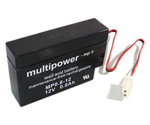 Multipower Mp0,8-12-Amp A9709 - Batteria Al Piombo 12 V, 0,8 Ah, In Tessuto Non Tessuto (Agm), 96 X 62 X 25 Mm, Amp-Buc