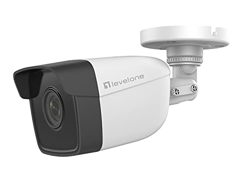 Levelone Telecamera Di Rete Ip Fissa Ipcam 2 Megapixel, H.265, Led Ir Per Osservazione Notturna Fino A 30 M, Ip66, Interni/Esterni