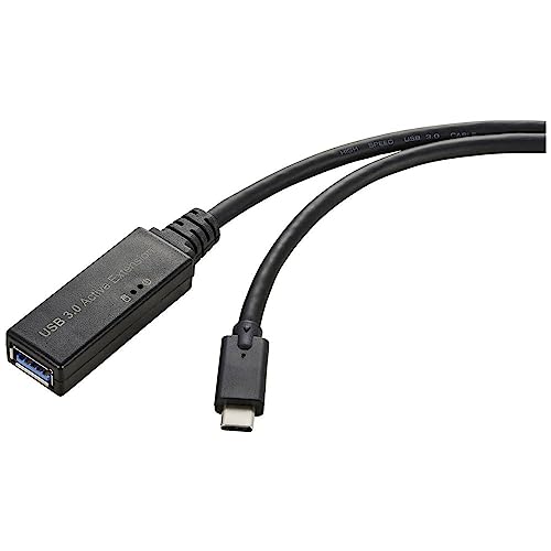 Renkforce Cavo Usb Usb 3.2 Gen1 (Usb 3.0) Spina Usb-C®, Presa Usb-A 5.00 M Nero Attivo Con Amplificazione Del Segnale,