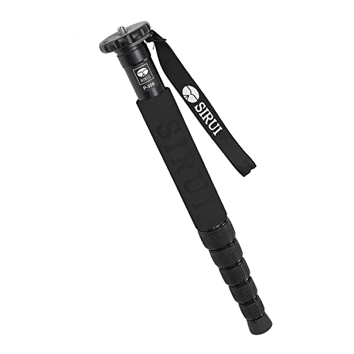 Sirui P-306 Monopiede Per Camera Reflex Fotocamera,Monopod In Alluminio Da 0,56 Kg, 6 Sezioni, Monopiede Da Viaggio Leggero E Compatto, Max 155Cm, 39,