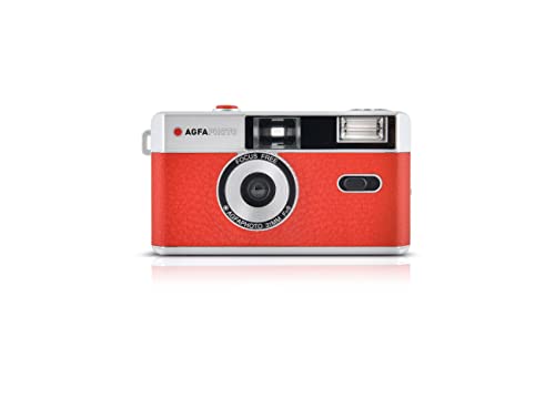 Agfaphoto 603001 - Fotocamera A Pellicola Riutilizzabile Analogica Da 35 Mm. Colore Rosso