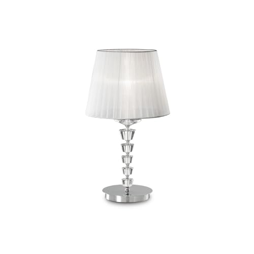 Ideal Lux Pegaso Tl1 Big E27 Cromo, Bianco Lampada Da Tavolo