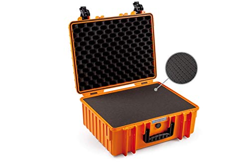 B&W International Gmbh B&W Outdoor.Cases, Colore: Arancione., Typ 6000 - Innenmaß 47X35X20Cm, Schiuma Cubica