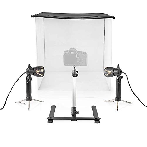 Kit Studio Fotografico - 400 Lm - Pieghevole - Sfondi Inclusi - Borsa Da Viaggio Inclusa - Nero