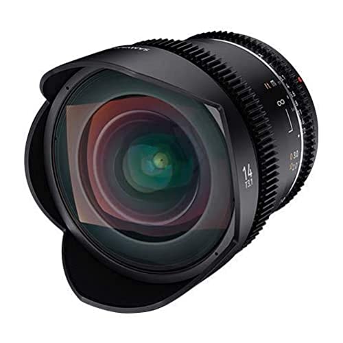 Samyang Mf 14 Mm T3,1 Vdslr Mk2 Mft - Obiettivo Grandangolare T3,1 Per Mft Mount, 14 Mm, Corona Dentata Follow Focus, Formato Completo E Risoluzione A