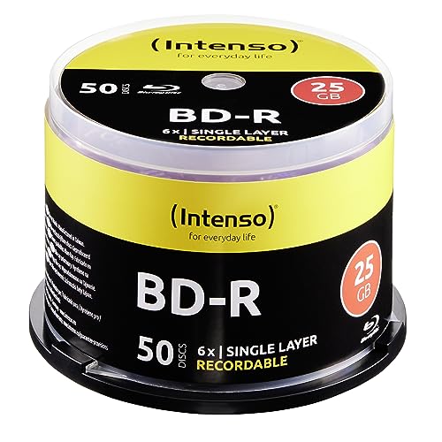 Intenso Blu-Ray 25Gb, 6X Speed, Recorcable – 50Pcs Cake Box
