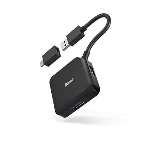 Hama Hub Usb, 4 Porte Usb 3.2 Gen1, 5 Gbps, Con Adattatore Usb C