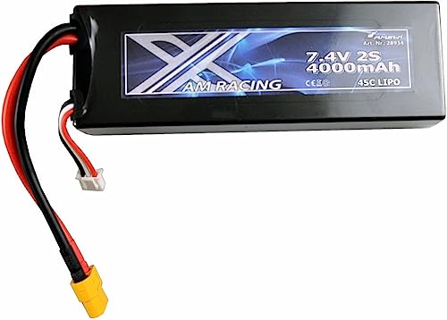 Amewi Batteria Lipo 2S, 7,4 V, 4000 Mah, 45C, Xt60
