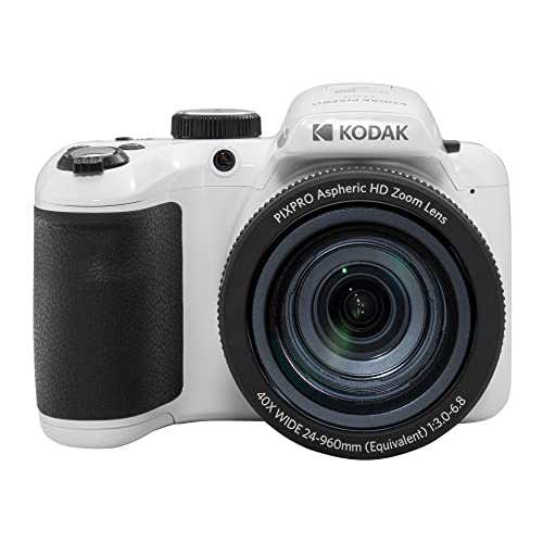 Kodak Pixpro Astro Zoom Az405-Wh 20Mp Fotocamera Digitale Con Zoom Ottico 40X 24Mm Grandangolare 1080P Full Hd Video E Lcd Da 3" (Bianco)