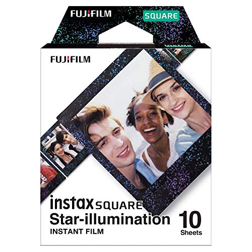 Fujifilm Instax Square Star-Illumination, Film Pellicola Istantanea, Formato Quadrato, 62X62 Mm, Confezione Da 10 Foto