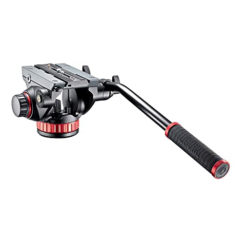 Manfrotto 502 Testa Video In Alluminio Con Base Piatta, Controbilanciamento Fisso, Attacco Easy-Link, Per Foto/Videocamere Compatte Fino A 7Kg, Mvh502