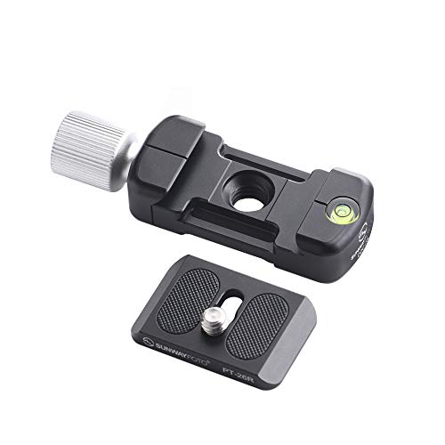 Sunwayfoto Ddc-26Lt Qr-Piastra+Morsetto Combo Compatibile Con Piastra Qr Arca/Rrs (26Mm) Vite Manopola Morsetto Materiale Alluminio